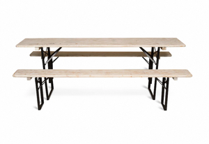 Alana Biergarten Folding <b>Table</b> with <b>Rustic</b> <b>Wooden</b> Top and Black Metal Legs Handcrafted Communal <b>Dining</b> <b>Table</b> for Wedding Events - Product Image 2