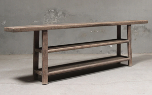 Rustic Wooden <b>Console</b> <b>Table</b> Reclaimed Elm Entryway Sofa <b>Table</b> Farmhouse Hallway Furniture Vintage <b>Storage</b> Shelf Home Furniture - Product Image 2