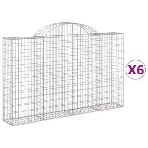 Lot de 6 grands paniers gabions en fer galvanisé argenté – Barrières acoustiques - Product Image 2