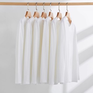 Camiseta de Manga Larga Unisex de Algodón Puro de 200g, Corte Holgado, con Logotipo Bordado Personalizado OEM, Precio de Fábrica China Bangladesh - Product Image 3