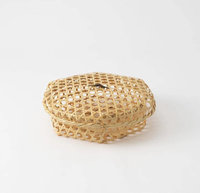 Boîte en bambou avec couvercle 100% tissé à la main de fabricant vietnamien artisanat de haute qualité pour accessoires de décoration de cadeaux