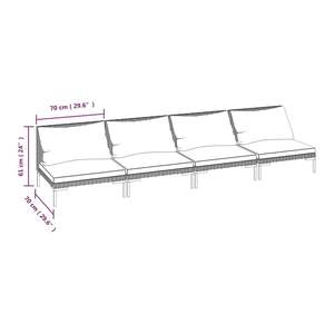 Ensemble de salon de jardin en acier thermolaqué gris foncé, taille standard - Product Image 5