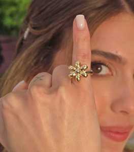 Flower Minimalist Stackable Pinky Cocktail <b>Ring</b> 14K Gold Plated Custom Fine Jewelry Women Wholesale - Product Image 3