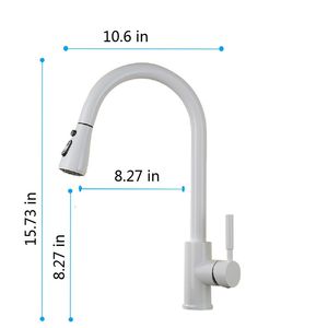 Rubinetto da Cucina a Doppia Maniglia in Acciaio Inox 304, Finitura Lucida, con Doccetta Estraibile, Superficie Bronzata - Product Image 2