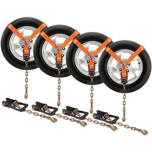 Ancoraggi a catena per auto stile lasso da 2 pollici, cinghie per pneumatici da 120 pollici, carico di esercizio 5865 libbre, resistenza alla rottura 11023 libbre, ancoraggio a H durevole - Product Image 6
