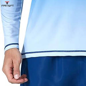 T-shirt de compression à manches longues pour hommes, respirant, anti-UV, séchage rapide, en polyester et nylon, pour la gym, l'entraînement et le surf (Rash Guard) - Product Image 2