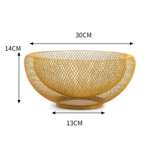 Cesta de Frutas de Alambre Metálico, Cestas Redondas Grandes para Pan, Frutas y Verduras, Soporte de Alambre Metálico para Aperitivos - Product Image 4