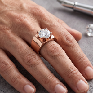 Anillo de Diamante Cultivado en Laboratorio para Hombre |   Anillo Solitario para Caballero |   Anillo de Lujo para Hombre - Product Image 4