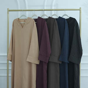 Ropa Islámica 2026, Abaya Moderna con Rayas para Uso Diario, Abaya Cerrada Estilo Dubai, Vestido Musulmán para Mujer, para Ramadán y Eid - Product Image 6