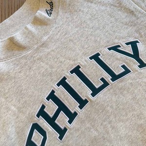 Philly Unisex <b>Mock</b> <b>Neck</b> Sweatshirt Custom Embroidery Letter Chenille Tackle Twill Gingham Patch College University Pullover - Product Image 6