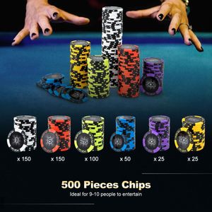 ชุดชิปโป๊กเกอร์เท็กซัสโฮลเอ็ม 500 ชิ้น ชิป Claytec น้ำหนัก 14 กรัม พร้อมถาด - Product Image 5