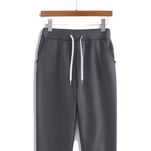 Ensemble sweat à capuche zippé et pantalon droit 100 % coton pour homme, coupe classique, logo frontal, tissu 400g, couleur unie, style streetwear - Product Image 3