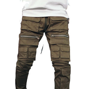 Pantalones cargo de hombre de diseño casual, suaves, de color sólido y gran tamaño, mezcla de algodón, tela suave, para uso diario al aire libre. - Product Image 5