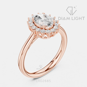Bague de fiançailles en or blanc 14 carats avec diamant de laboratoire de 1,01 carat, coupe ovale, bague de mariée, certifiée IGI, bijoux fins, cadeau pour femme - Product Image 4
