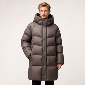 Chaqueta Larga Acolchada con Capucha, Rellena de Plumón, Abrigo de Invierno Informal, Holgado, Grueso, Acolchado, Cortavientos, Unisex - Product Image 1