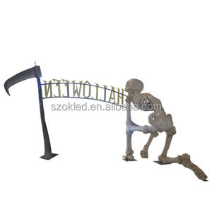 Esqueleto gigante Arco de Halloween Vela grande de Halloween Escoba embrujada grande con silla de bruja Pilar Recluse - Product Image 5