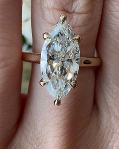 Marquise Cut 6CT Moissanite Diamond <b>Ring</b> 14K Yellow Gold <b>Solitaire</b> Engagement <b>Ring</b> Statement Luxury Fine Jewelry Design - Product Image 3
