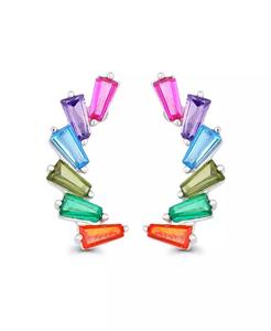 Pendientes Baguette Multicolor en Plata de Ley | Macy's - Product Image 1