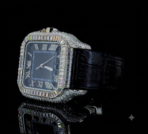 Montres mécaniques en acier inoxydable 100% testées au testeur de diamants, personnalisées, de luxe, avec moissanite baguette VVS, style Hip Hop Iced Out - Product Image 3