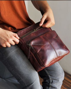 New Western Genuine Leather Handmade <b>Sling</b> <b>Bags</b> Real Leather New Design Handbags Crossbody Multi Uses Stylish <b>Bags</b> for Unisex - Product Image 2