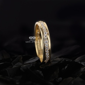 Anillo de Diamantes de Corte Brillante Sintético Cultivado en Laboratorio, de Oro Sólido de 10K, Color G, Certificado por EGL, de Kirti Jewels, Gran Venta - Product Image 2