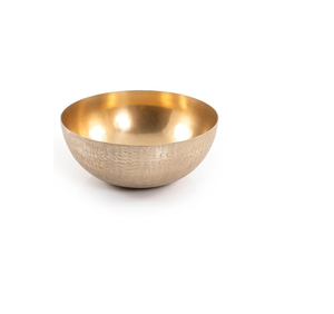 Golden Metal Bowl With Textured Finished Perfect For Living Room Festive Decoration - Product Image 6