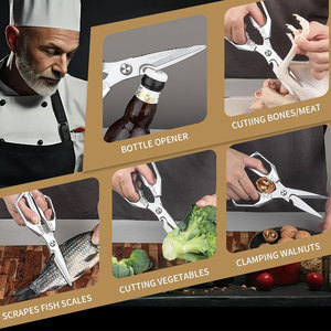 Ciseaux de cuisine multi-usages en cuivre à vis réglable, ciseaux tranchants en acier inoxydable, accessoires de cuisine, vente chaude - Product Image 2