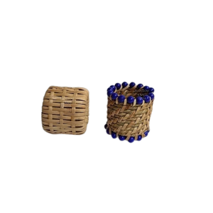Lot d'anneaux de serviette tissés style bohème rustique, faits à la main en bambou et fibre de coton, pour décoration de table de salle à manger, événements de mariage, vente en gros - Product Image 4