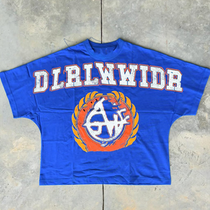 Camiseta recortada desgastada sin costuras para hombre personalizada de fábrica OEM 300Gsm algodón DTG estampado gráfico Streetwear Boxy Fit Tee - Product Image 6