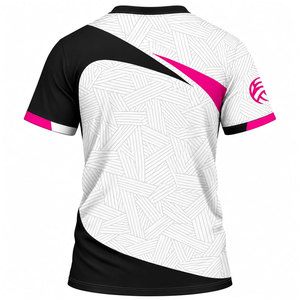 Maillot de volley-ball personnalisé par sublimation pour femme, blanc, noir, rose, respirant, en polyester, uniforme de sport, tenue d'équipe adulte, service OEM de haute qualité - Product Image 3