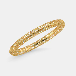 Organic Filigree Diamond Gold <b>Bangle</b> <b>Bracelet</b> - Product Image 1