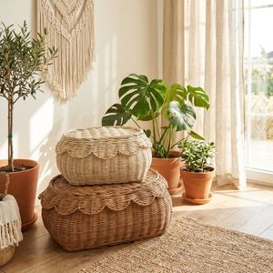 Natural Rattan <b>Basket</b> <b>Storage</b> for Laundry Hamper and Toy Boxes Organizer Eco-friendly Made in Vietnam - Product Image 5