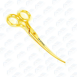Full Gold Color Grooming <b>Scissors</b> Sharp Stainless Steel Curved Blade Hair Cutting Shears for <b>Dogs</b> Professional Pet Grooming Tool - Product Image 3