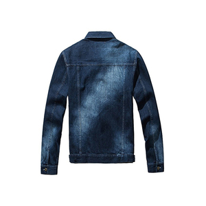 LUXE ATTIRE INDUSTRY Men's Winter Denim Jacket 100% Cotton Breathable Turn-Down Collar <b>Covered</b> <b>Buttons</b> Casual Outerwear - Product Image 3