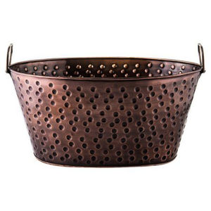 Seau à glace en cuivre antique galvanisé avec poignée pour les fêtes et les mariages, refroidisseur à vin en métal - Product Image 1