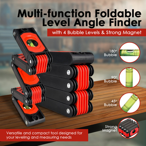 Foldable Magnetic Spirit <b>Level</b> Multi Function Angle Finder 4 Bubble Gauge 45°/90°/180° Ruler for Measuring and <b>Level</b> Checking - Product Image 2