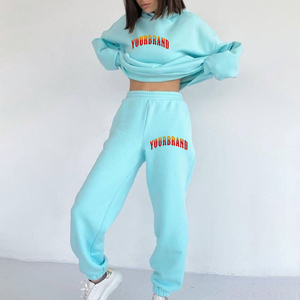 Women's Custom <b>Cuffed</b> Bottom <b>Joggers</b> Sweatpants Hoodie Set Top Selling Fleece 2-Piece Sweatsuit Winter Solid Vintage Embroidered - Product Image 3