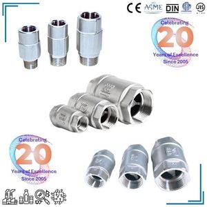 Échantillon GRATUIT - Vanne de retenue verticale à extrémité filetée 2 pièces, taille 1/2'' pour eau/huile, -20°C~200°C - Product Image 2