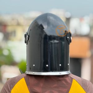 Casco de Guerrero Medieval Barbuta, para Juego de Rol, Caballero, Hierro Pulido, con Correa de Forro, para Halloween y Navidad - Product Image 3