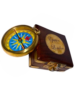 Brass Compass Handcrafted Wooden Box Antique Navigator-<b>Gold</b>-Plated Classic Pocket Compass Premium Modern Design - Product Image 3