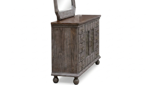 Buffet en bois rustique avec miroir, style antique fait main, meubles de salle à manger - Product Image 2
