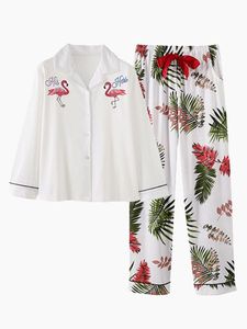 Conjunto de pijama de seda para mujer personalizado, pijama de Jersey suave y transpirable con estampado de manga larga - Product Image 4