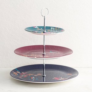 Premium Quality Enamel Decorative Round 3 Tier Metal Cake Stand Dessert Server Floral Display Plate China Home <b>Party</b> Hotel <b>Table</b> - Product Image 4
