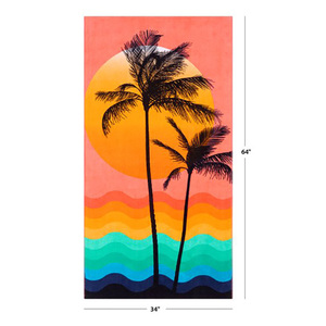 Custom Made High Quality Microfiber Beach Towel Tropical Palm <b>Tree</b> Print Quick Dry Sand Free Travel Towel - Product Image 2