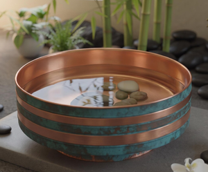 Bassin de thérapie des pieds Royal Copper Serenity à immersion profonde avec finition antique, usage commercial en salon, durable et portable - Product Image 1
