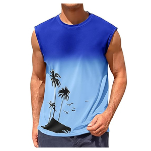 Camiseta sin mangas de algodón para hombre, personalizada con etiqueta privada, diseño de punto transpirable, corte oversize, ideal para fitness y gimnasio, estilo casual. - Product Image 3
