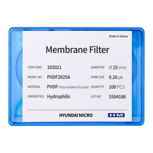 Filtro de Jeringa de Laboratorio, Membrana de PVDF Hidrófila de 0.20 m 25 mm para Filtración Acuosa - Product Image 3