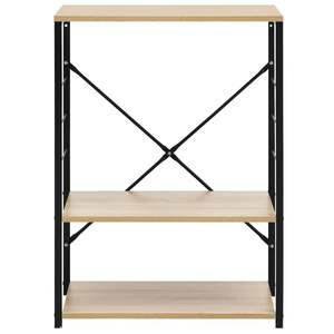 Meuble micro-ondes noir et chêne 23,6"x15,6"x31,3" avec étagères en bois d'ingénierie - Product Image 3