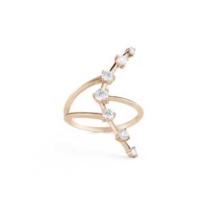 Curved Crescent <b>Moon</b> Sculptural Statement <b>Rings</b> Custom 7 Lab Grown Diamond 14K Solid Gold Luxury Wedding Gift Wholesale Factory - Product Image 5