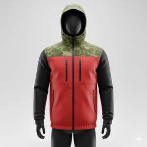 Chaqueta de Caza de Diseño Superior y Alta Calidad, Hecha a Medida, con Cuello Alto, Forro de Microfelpa Elástica, Cierre de Cremallera y Estampado, para Actividades al Aire Libre - Product Image 1